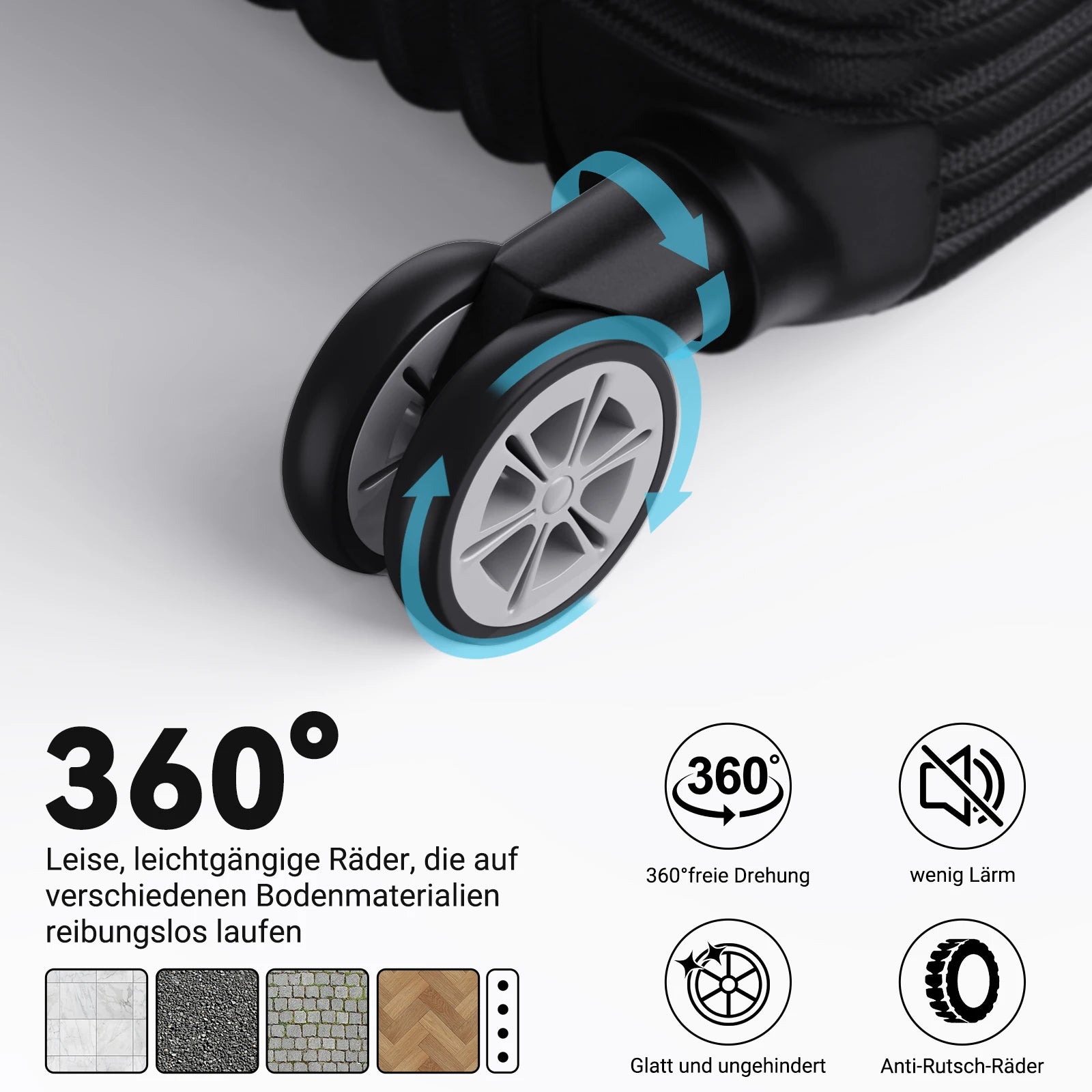 3er Reisekoffer Set – robust & leicht | Hartschale, 360° Rollen, Schloss & Waage inklusive