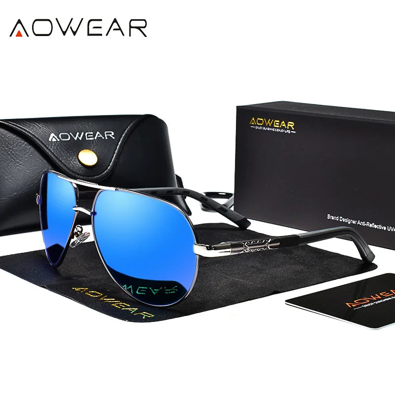 Polarisierte Aviator-Sonnenbrille für Herren – Aluminium Pilotbrille UV400 für Autofahren & Outdoor