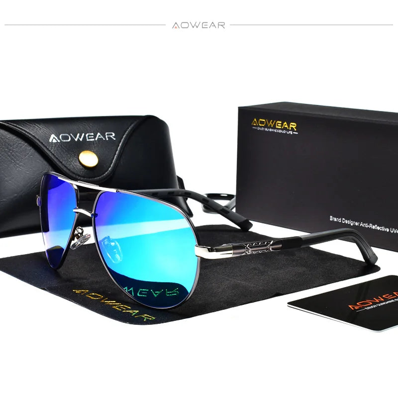 Polarisierte Aviator-Sonnenbrille für Herren – Aluminium Pilotbrille UV400 für Autofahren & Outdoor