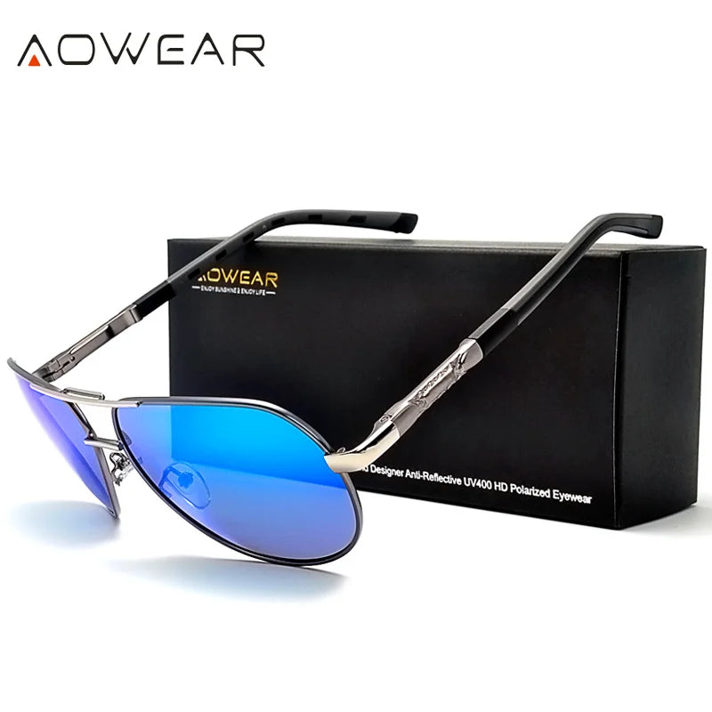 Polarisierte Aviator-Sonnenbrille für Herren – Aluminium Pilotbrille UV400 für Autofahren & Outdoor