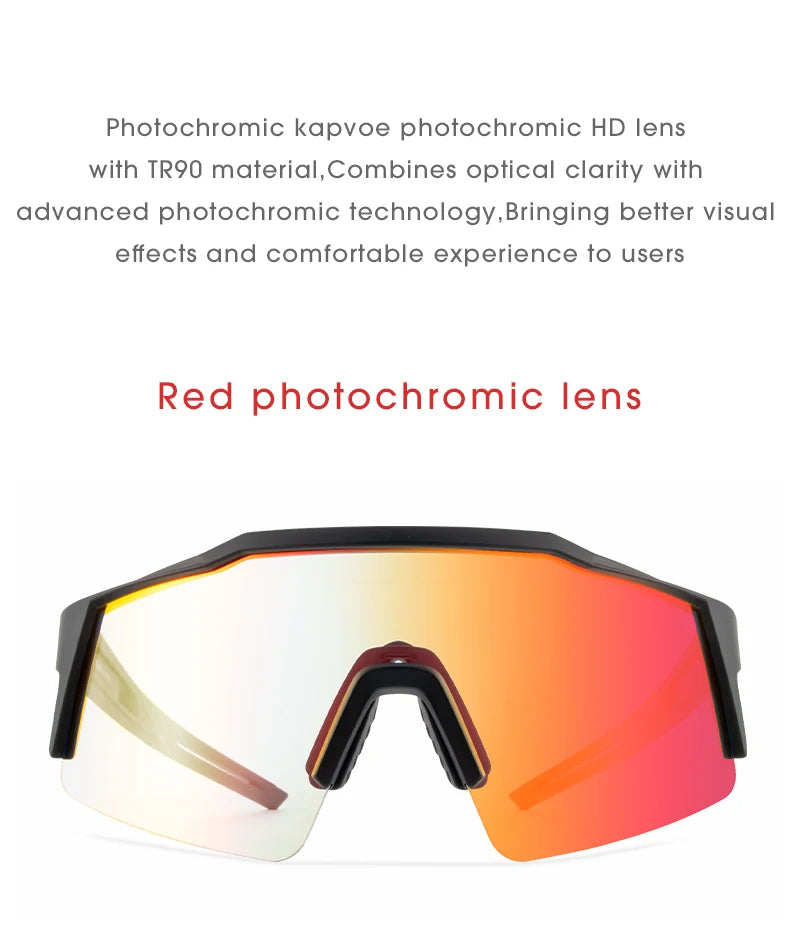 Photochrome Sport-Outdoor-Brille UV400 – Selbsttönende Fahrrad- & Sonnenbrille mit TR90-Gestell