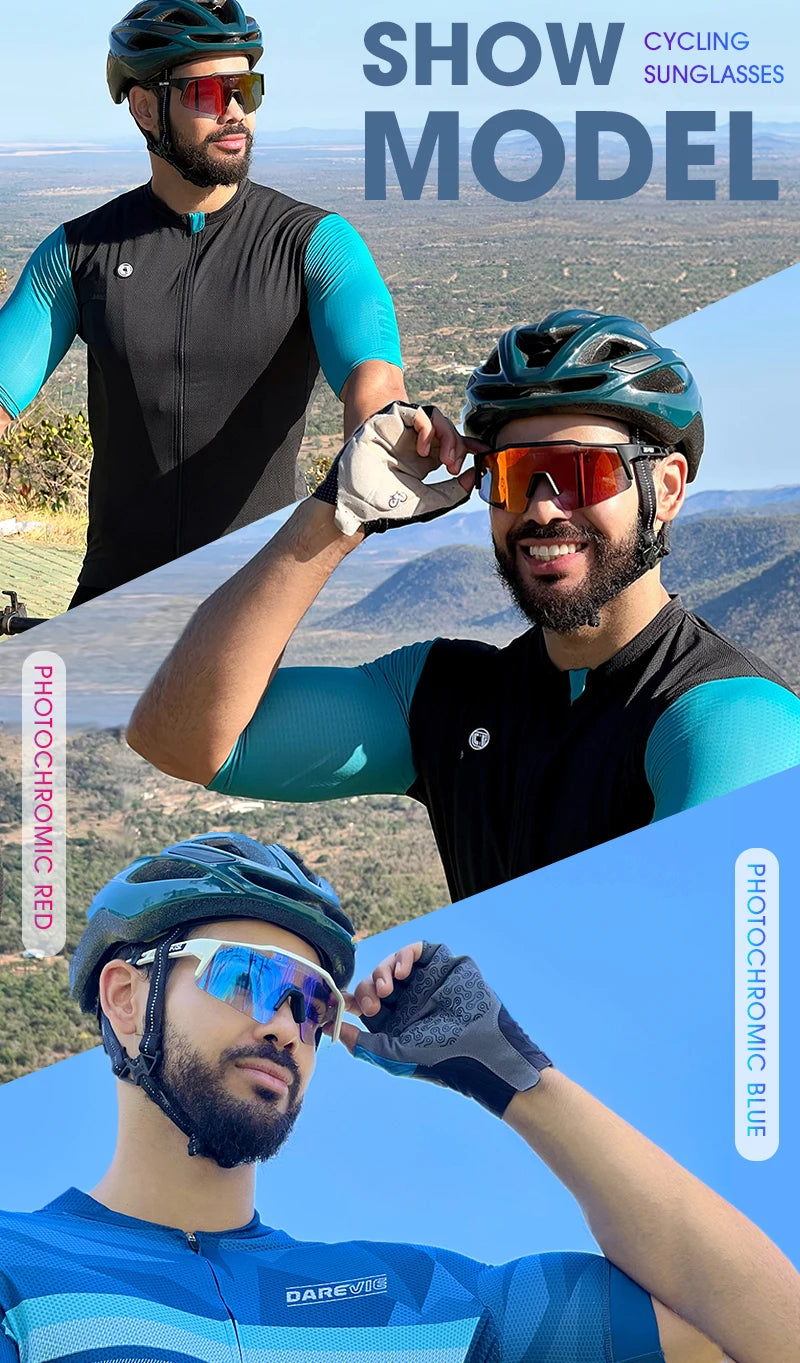 Photochrome Sport-Outdoor-Brille UV400 – Selbsttönende Fahrrad- & Sonnenbrille mit TR90-Gestell