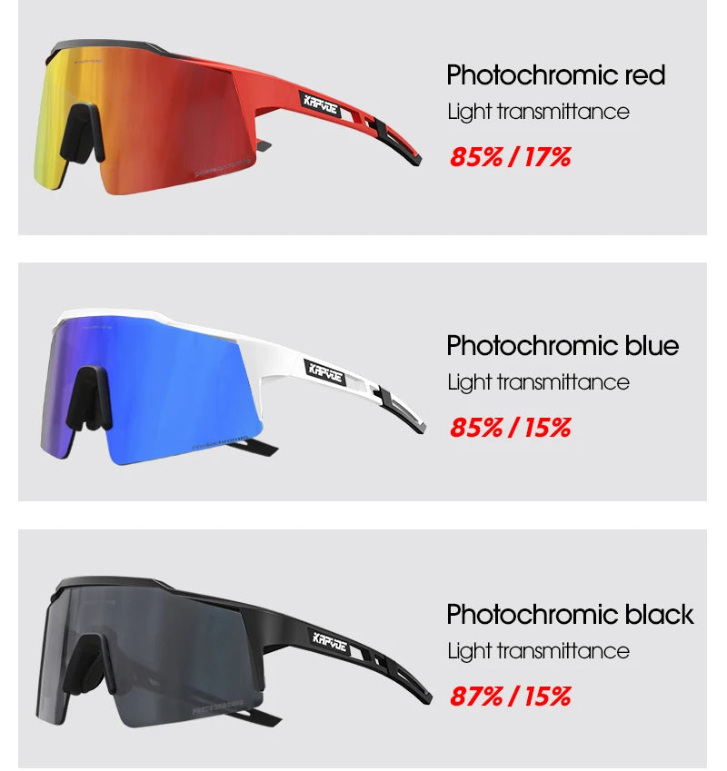 Photochrome Sport-Outdoor-Brille UV400 – Selbsttönende Fahrrad- & Sonnenbrille mit TR90-Gestell