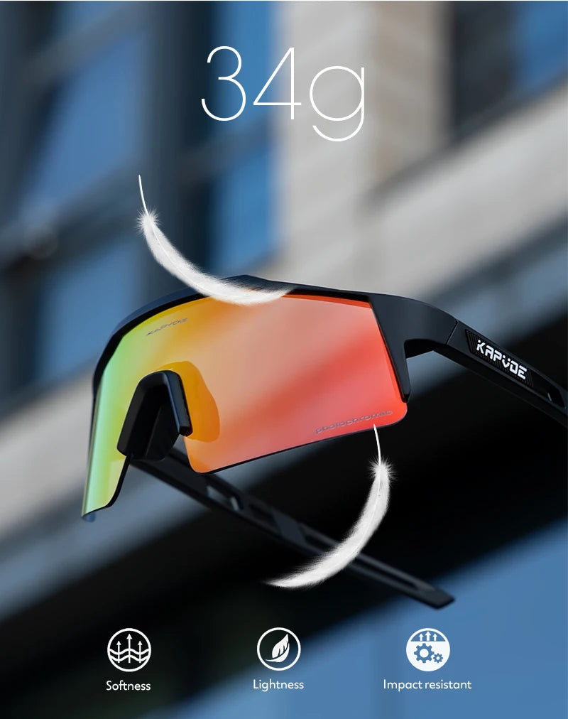 Photochrome Sport-Outdoor-Brille UV400 – Selbsttönende Fahrrad- & Sonnenbrille mit TR90-Gestell