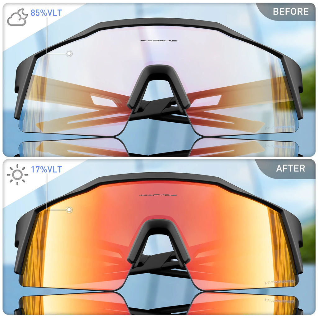 Photochrome Sport-Outdoor-Brille UV400 – Selbsttönende Fahrrad- & Sonnenbrille mit TR90-Gestell