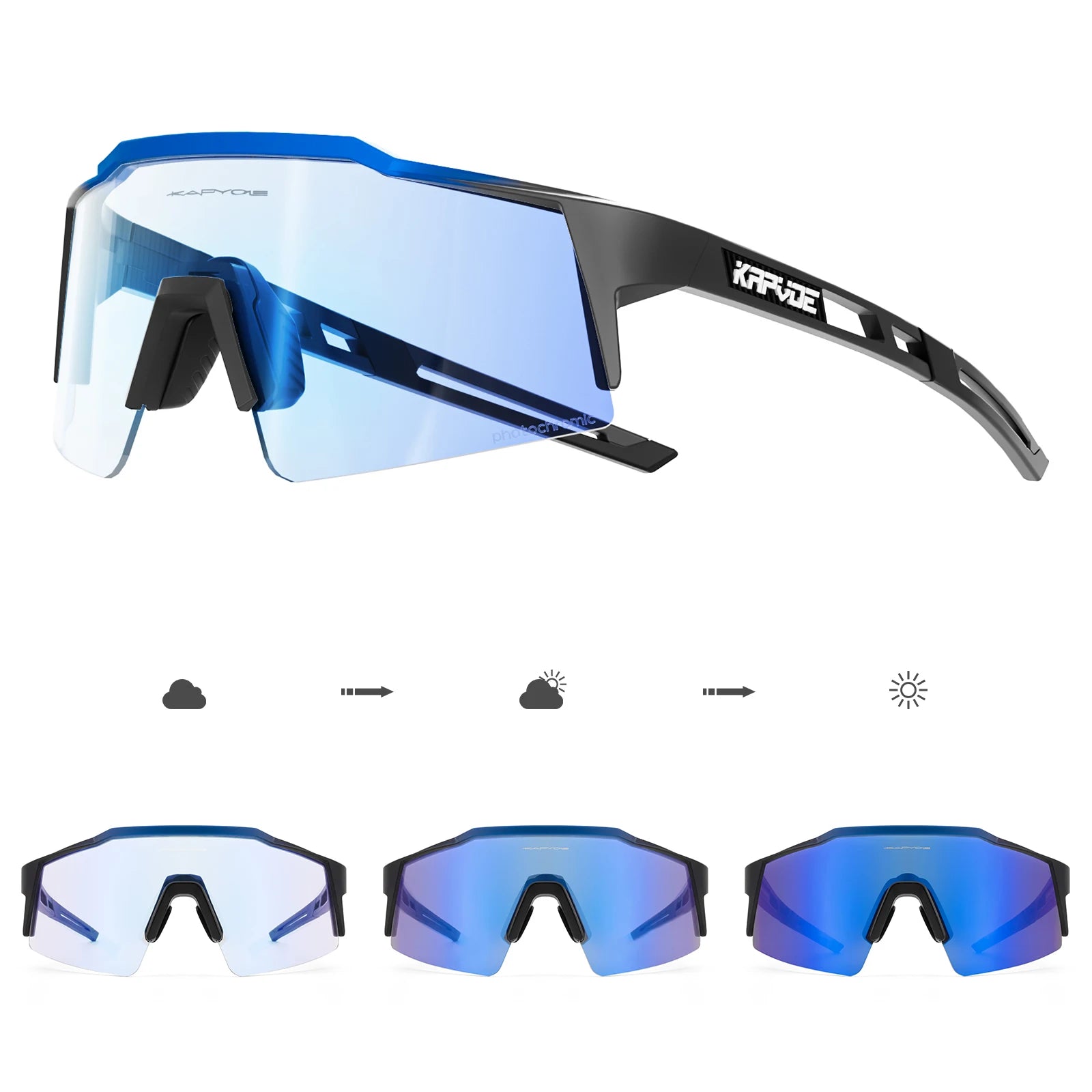 Photochrome Sport-Outdoor-Brille UV400 – Selbsttönende Fahrrad- & Sonnenbrille mit TR90-Gestell