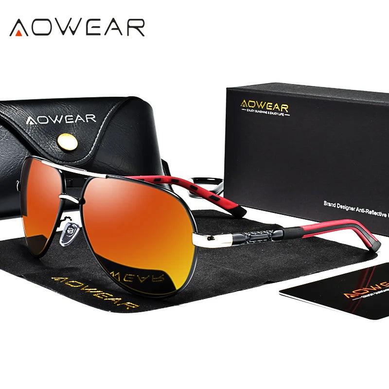 Polarisierte Aviator-Sonnenbrille für Herren – Aluminium Pilotbrille UV400 für Autofahren & Outdoor