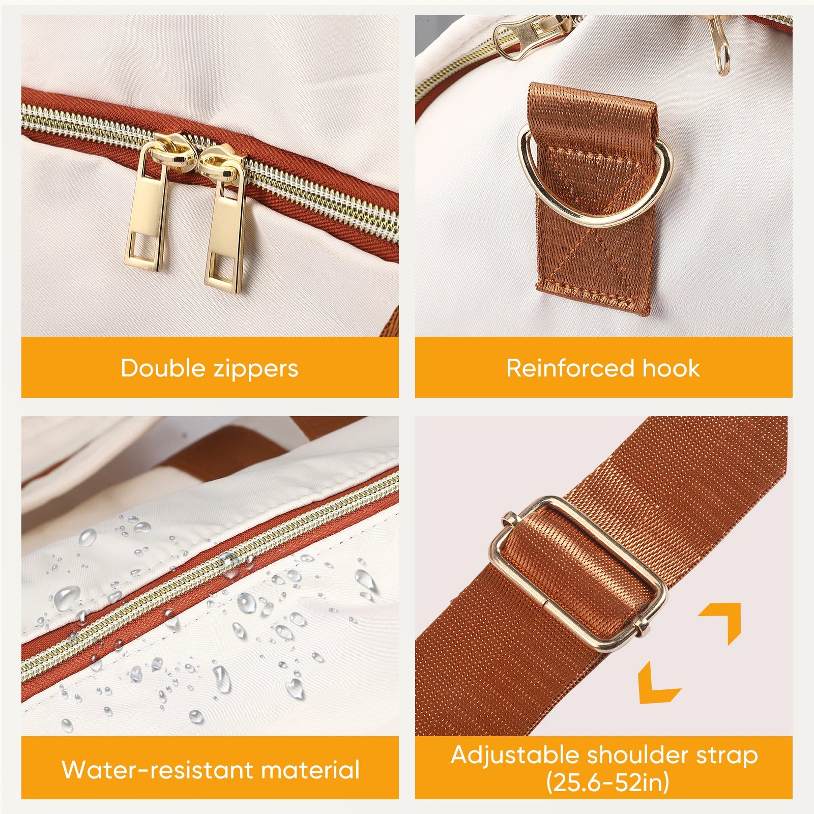 Faltbare Damen Reisetasche – große erweiterbare PU-Leder Duffel Bag – praktische Handgepäck Tasche für Business & Freizeit