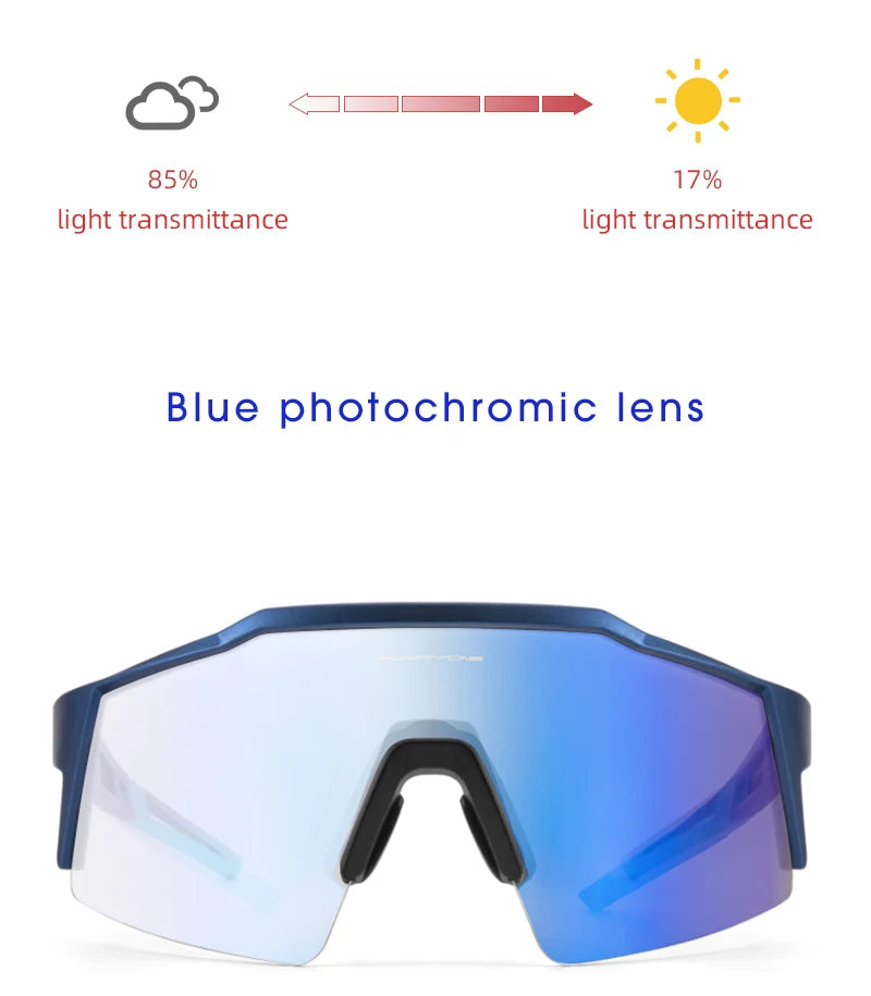 Photochrome Sport-Outdoor-Brille UV400 – Selbsttönende Fahrrad- & Sonnenbrille mit TR90-Gestell