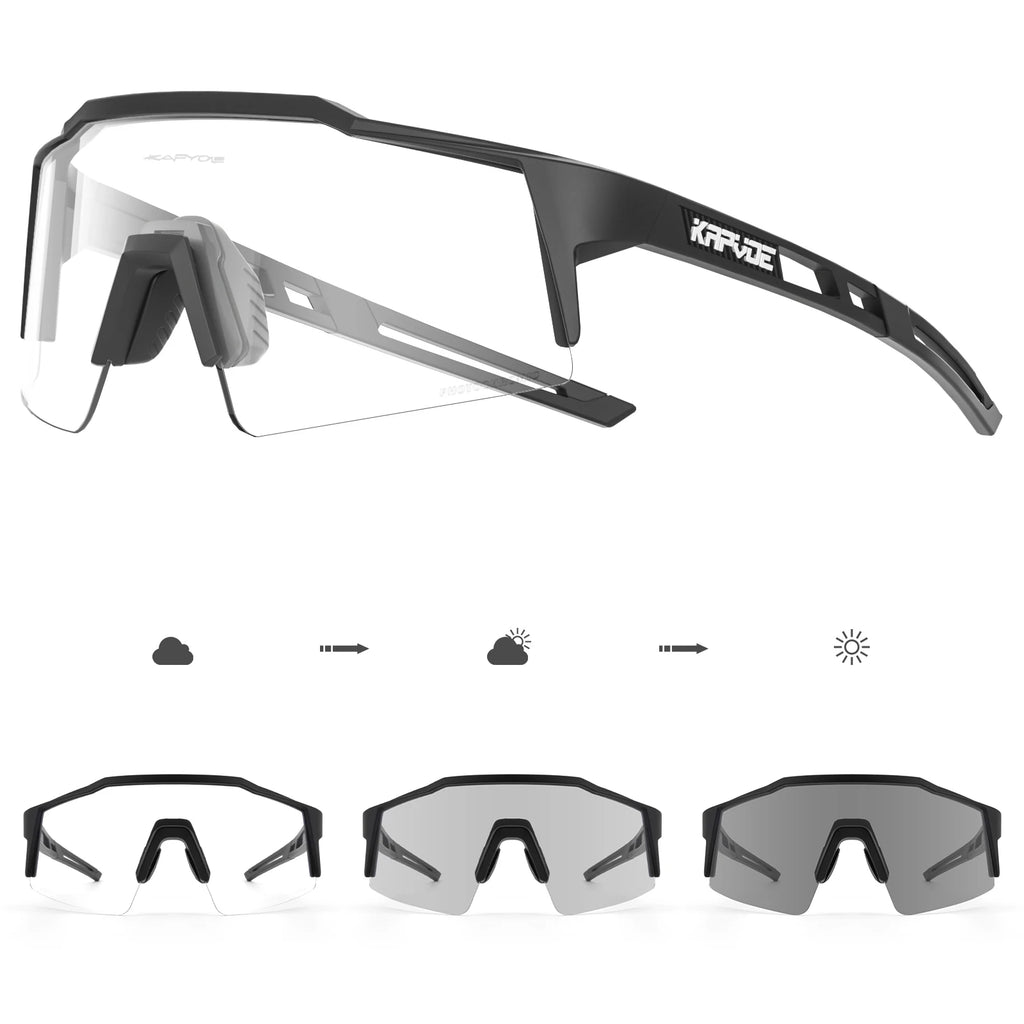 Photochrome Sport-Outdoor-Brille UV400 – Selbsttönende Fahrrad- & Sonnenbrille mit TR90-Gestell