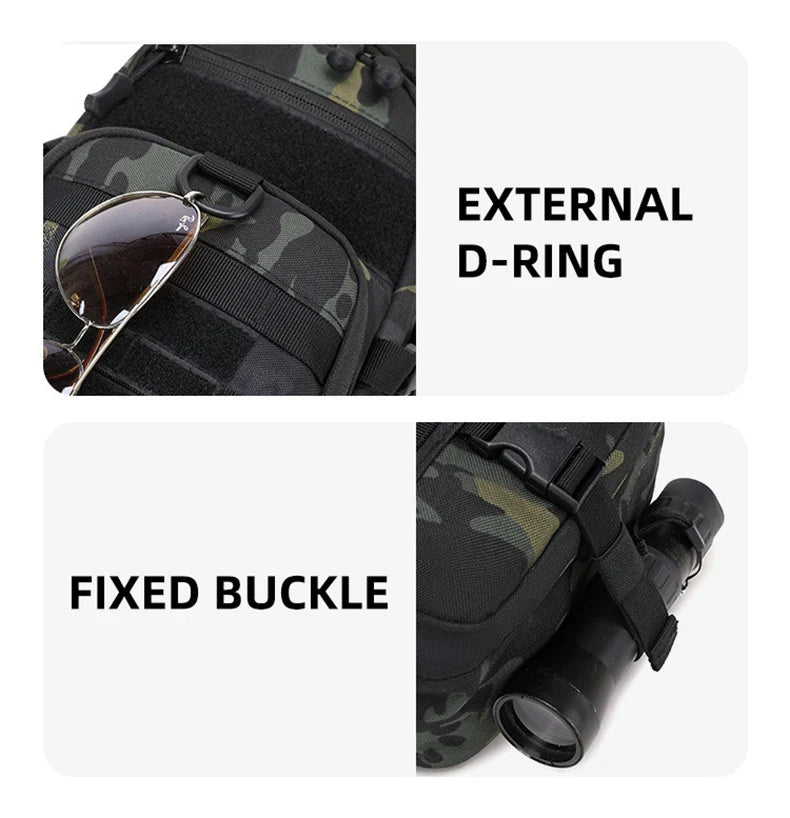 Taktische Outdoor Sling Tasche für Herren – Schulter- & Brusttasche mit MOLLE-System für Reisen, Wandern & Sport