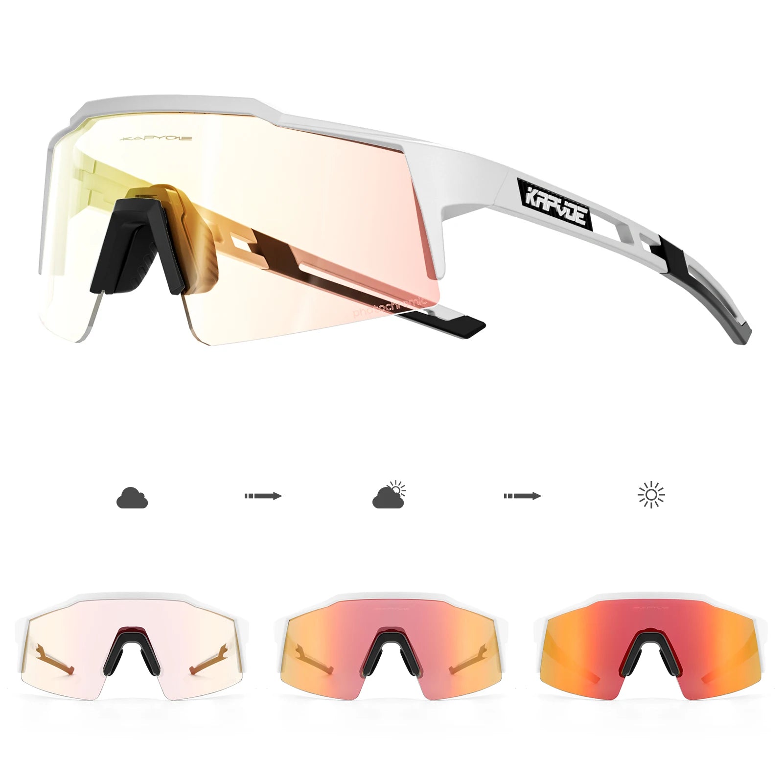 Photochrome Sport-Outdoor-Brille UV400 – Selbsttönende Fahrrad- & Sonnenbrille mit TR90-Gestell