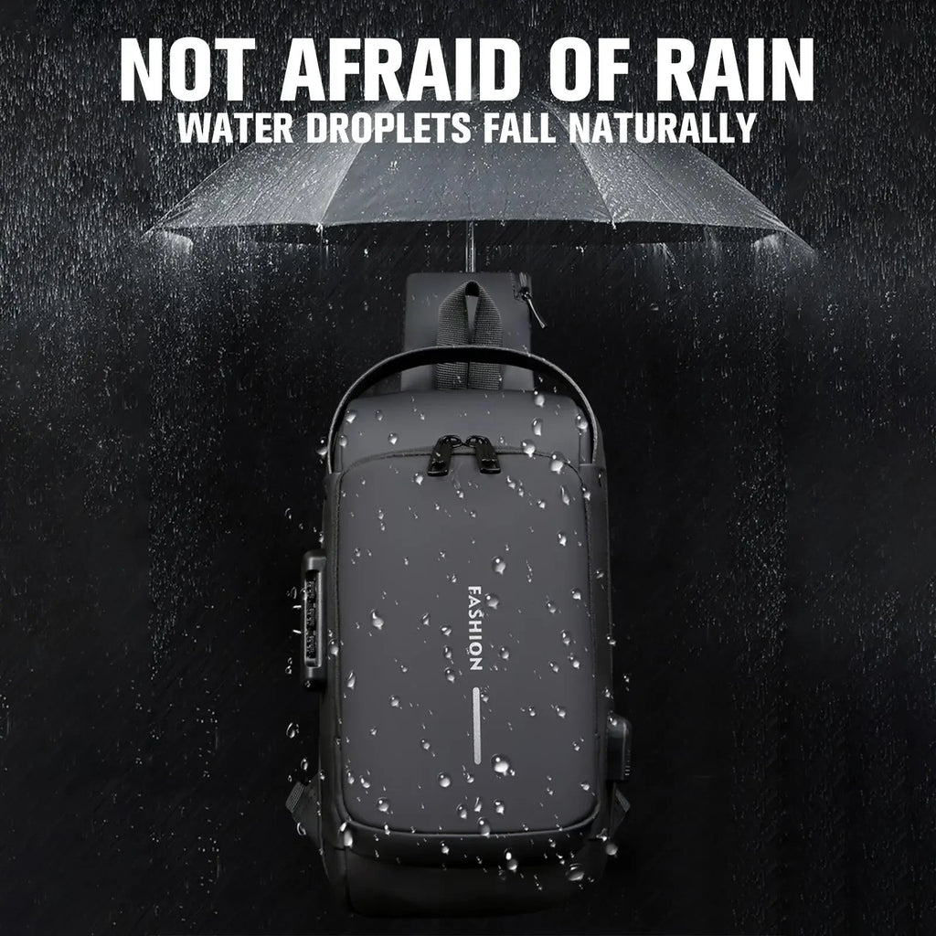 Anti-Diebstahl Brusttasche für Herren – Crossbody Schultertasche mit USB-Ladeanschluss | Sling Bag für Reisen, Schule & Alltag