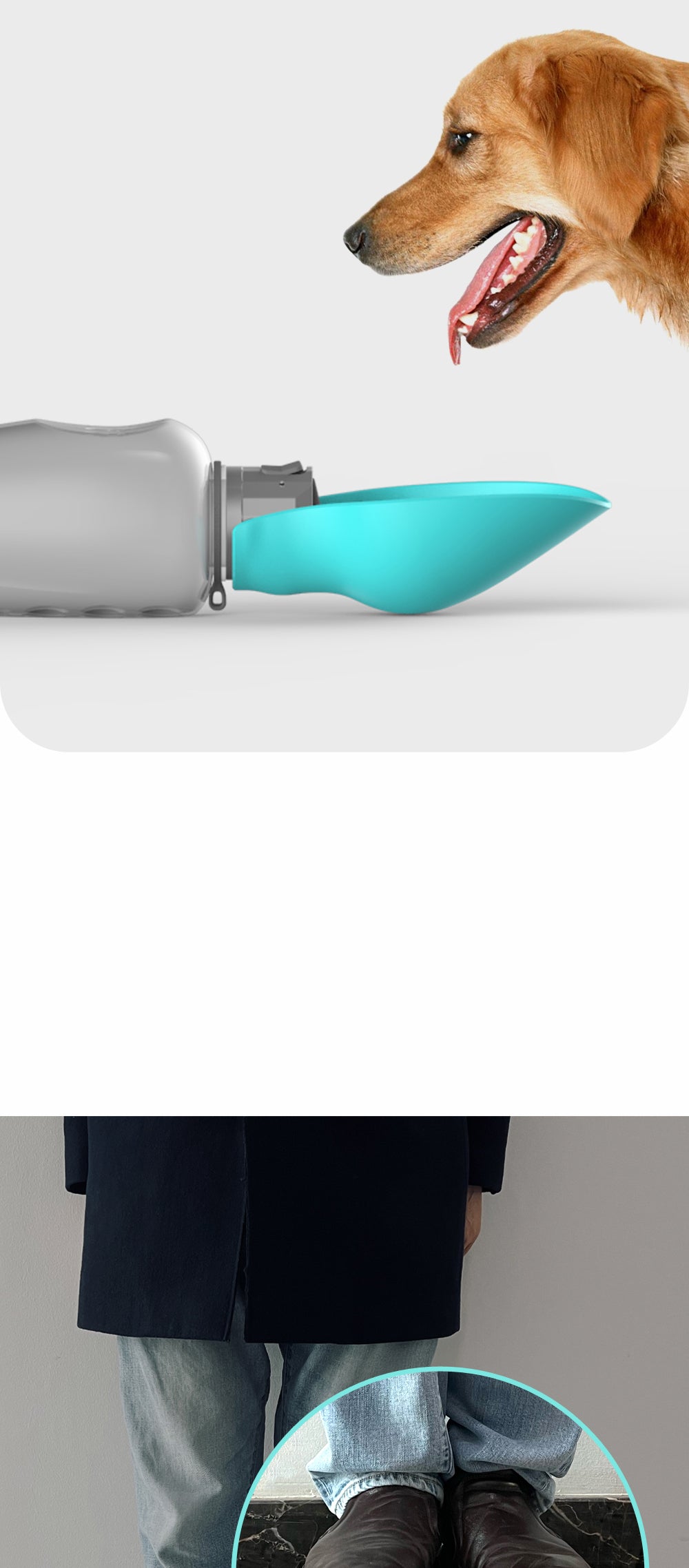 800 ml Tragbare Hunde-Trinkflasche mit Napf – Auslaufsicher für Reisen, Spaziergänge & Outdoor