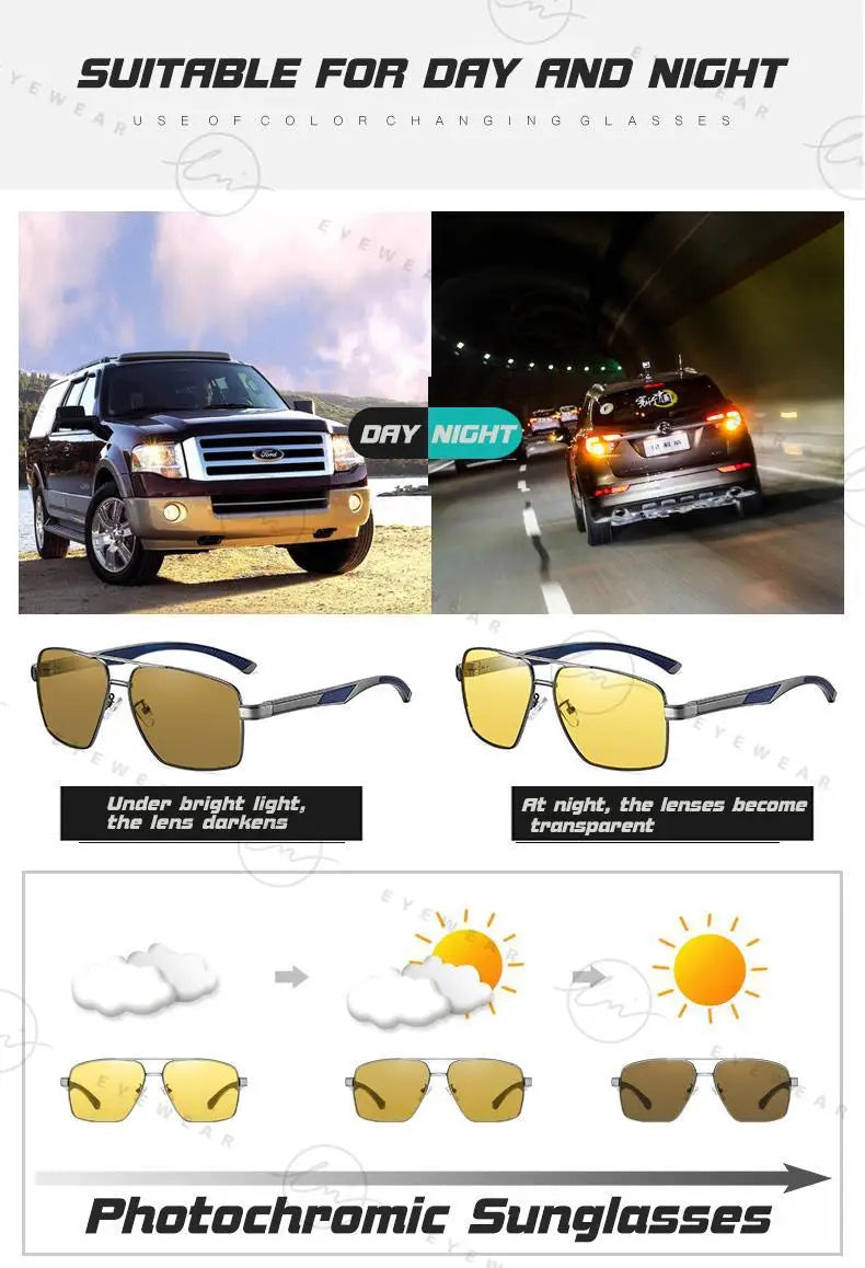 Intelligente photochrome Sport-Sonnenbrille UV400 – Polarisierte Outdoor- & Nachtfahrbrille für Damen & Herren