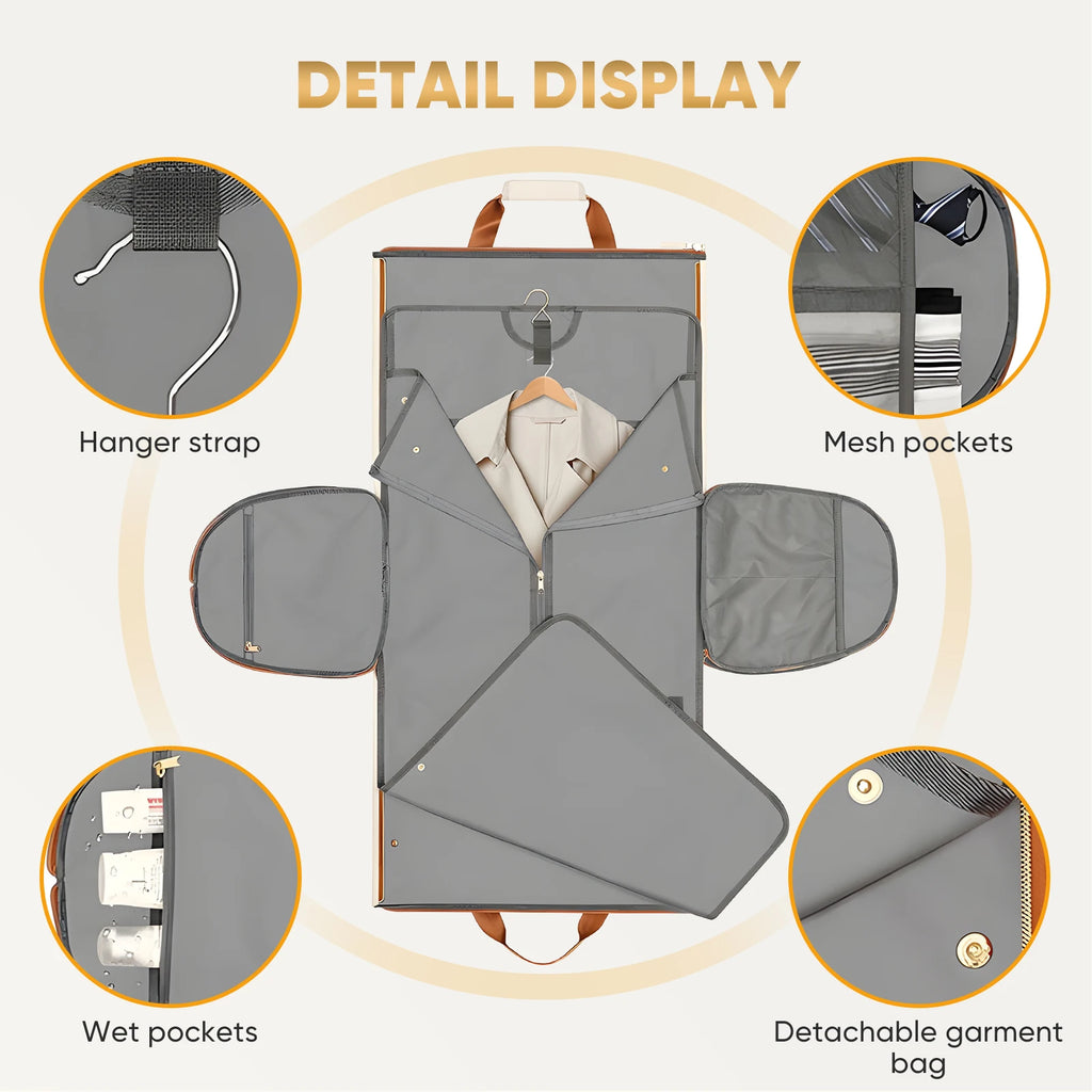 Faltbare Damen Reisetasche – große erweiterbare PU-Leder Duffel Bag – praktische Handgepäck Tasche für Business & Freizeit