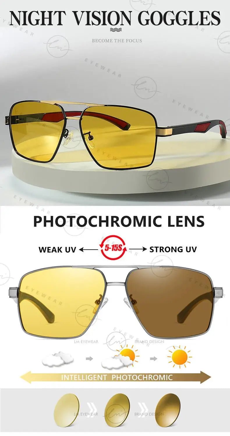 Intelligente photochrome Sport-Sonnenbrille UV400 – Polarisierte Outdoor- & Nachtfahrbrille für Damen & Herren