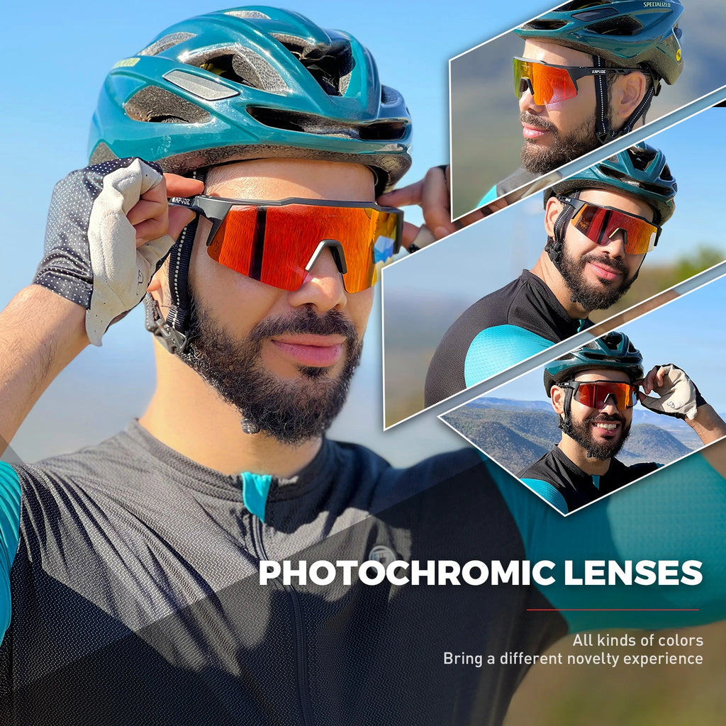 Photochrome Sport-Outdoor-Brille UV400 – Selbsttönende Fahrrad- & Sonnenbrille mit TR90-Gestell
