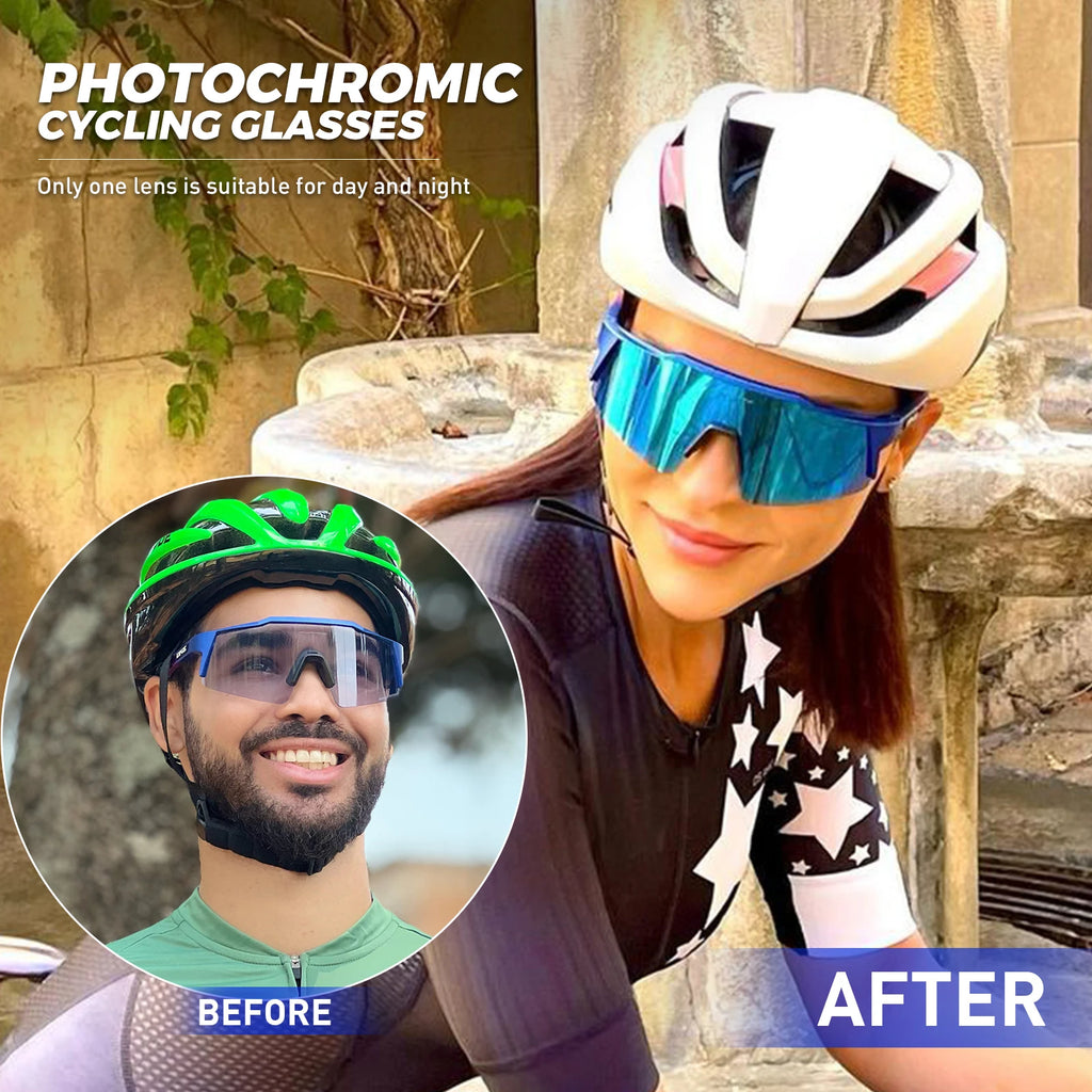 Photochrome Sport-Outdoor-Brille UV400 – Selbsttönende Fahrrad- & Sonnenbrille mit TR90-Gestell
